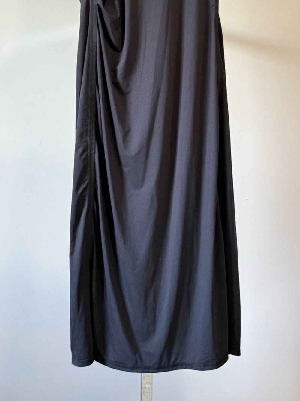 Zuda Z-Cool Sleeveless Midi Dress with Side Drape Detail Color: Black Size: 1X - Picture 5 of 17